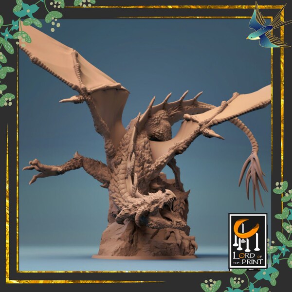 Lord Of The Print Black Dragon Miniature – DnD Dungeons & Dragons RPG, 12+ Years, Handmade - View #4