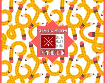 Back to School Seamless, Back to School Print, Pencil Seamless Pattern, Back to School Digital, Bright Seamless Pattern, Pencil Digital File