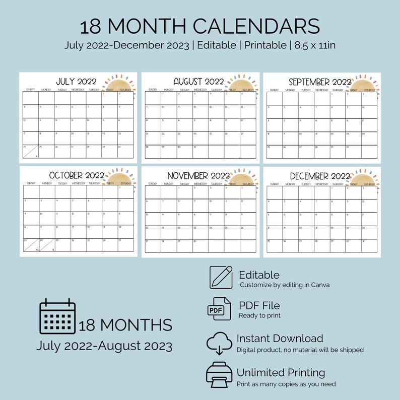 2022 2023 Editable Printable Calendars - Il 794xN.4096859428 Orrh 