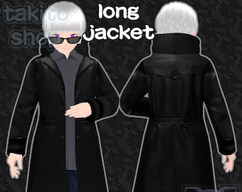 無地ロングジャケット『 Solid Color Long Jacket 』+ PSD Photoshop