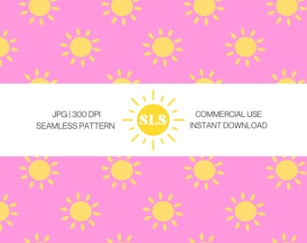 Neon Sunshine Safe Swim Seamless File | Summer Sun Seamless Design