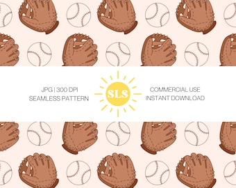 Boho Baseball  | Seamless File | Seamless | Digital Design | Fabric Pattern | Custom Fabric Design