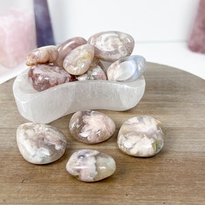 Flower Agate Tumble | Small Tumbled Flower Agate Polished Stone | Heart Chakra | Energy Healing | Root Chakra | Meditation | Manifestation