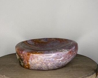 Carved Ocean Jasper Bowl for Jewelry, Trinkets