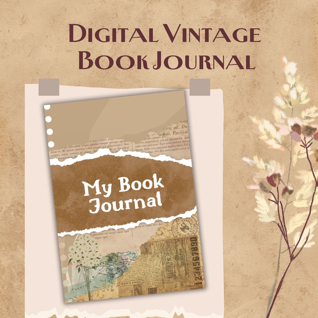 Vintage Book Journal Digital Download PDF Blank Journal Etsy