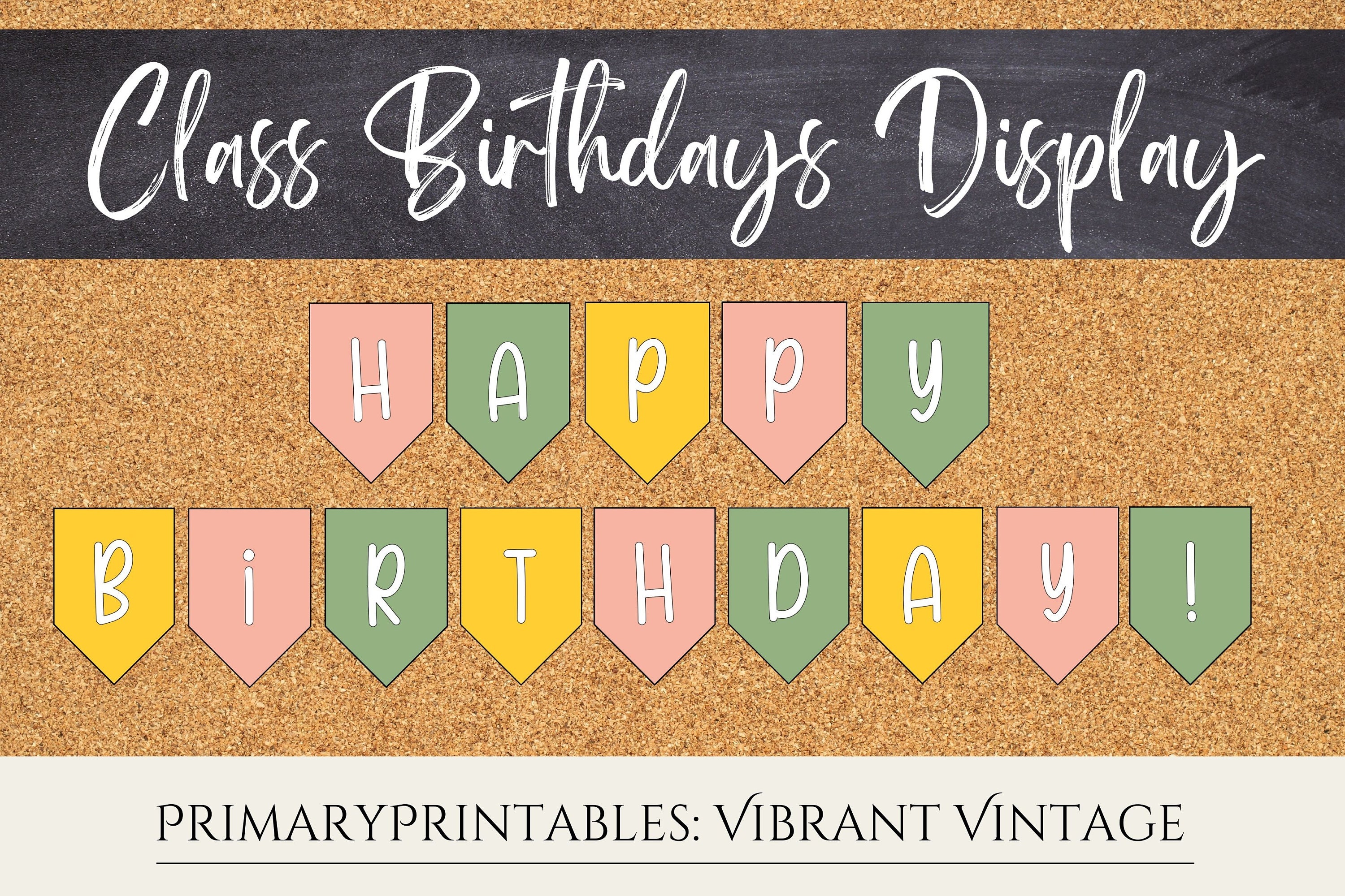 Classroom Birthday Display - Birthday Bulletin Board - Classroom Decor ...