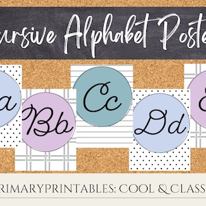Cursive Alphabet Posters - Classroom Decor - Cool & Classy - Digital Dowload