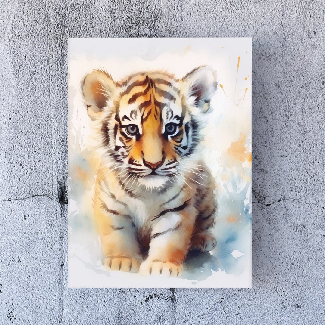 Tiger Cub Art Print Tiger Cub Wall Art Tiger Artwork for Home Wildlife