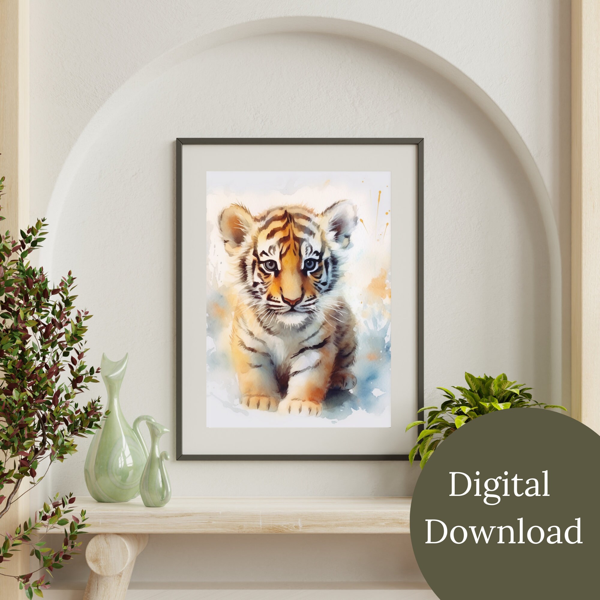 Tiger Cub Art Print Tiger Cub Wall Art Tiger Artwork for Home Wildlife