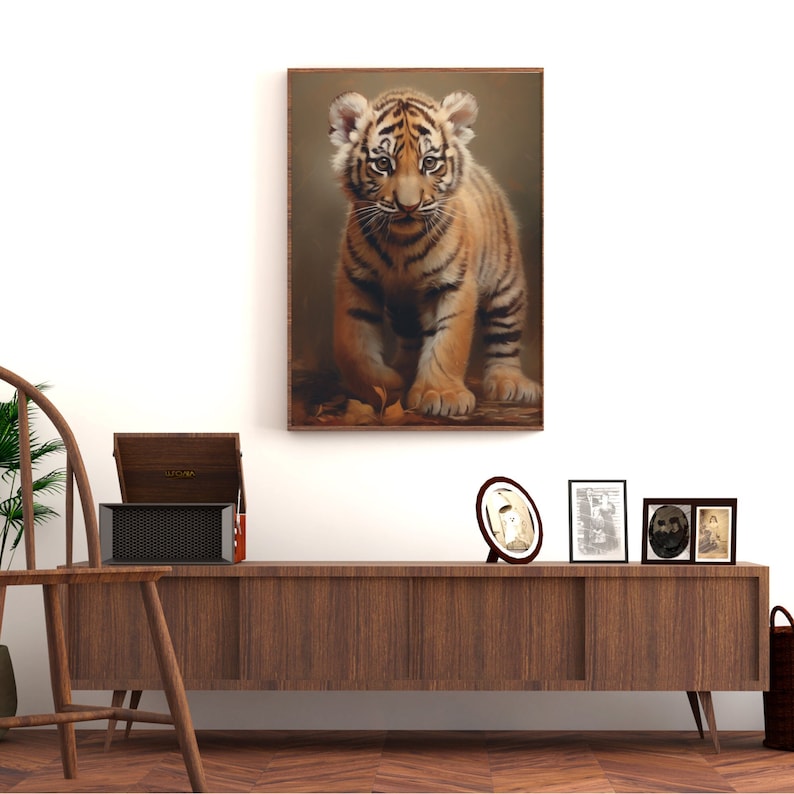 Tiger Cub Art Print Tiger Cub Wall Art Tiger Artwork for Home Wildlife