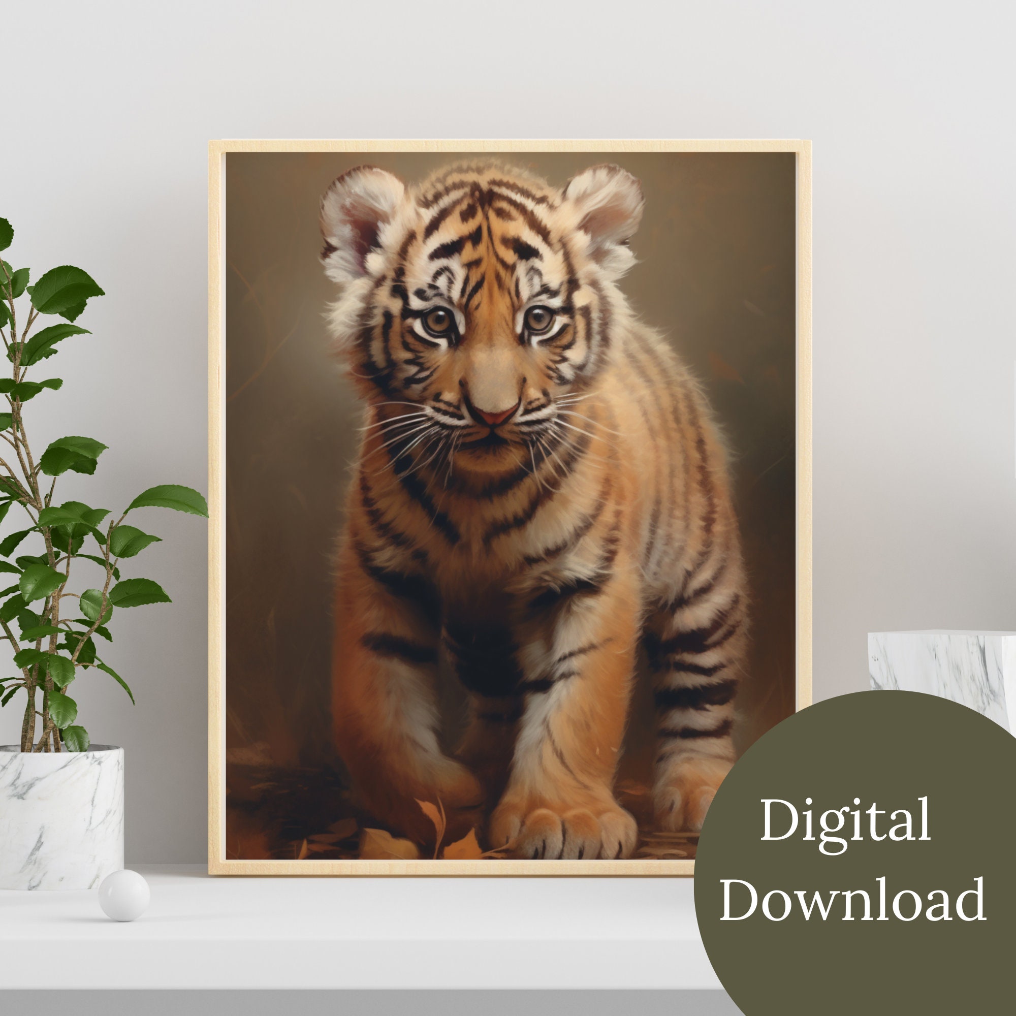 Tiger Cub Art Print Tiger Cub Wall Art Tiger Artwork for Home Etsy