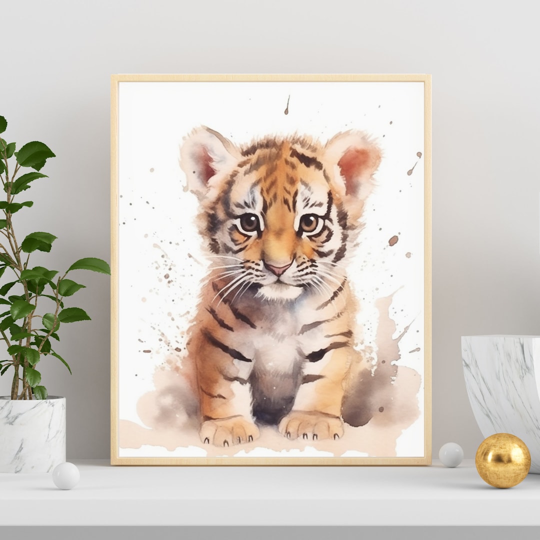 Tiger Cub Art Print Tiger Cub Wall Art Tiger Artwork for Home Wildlife