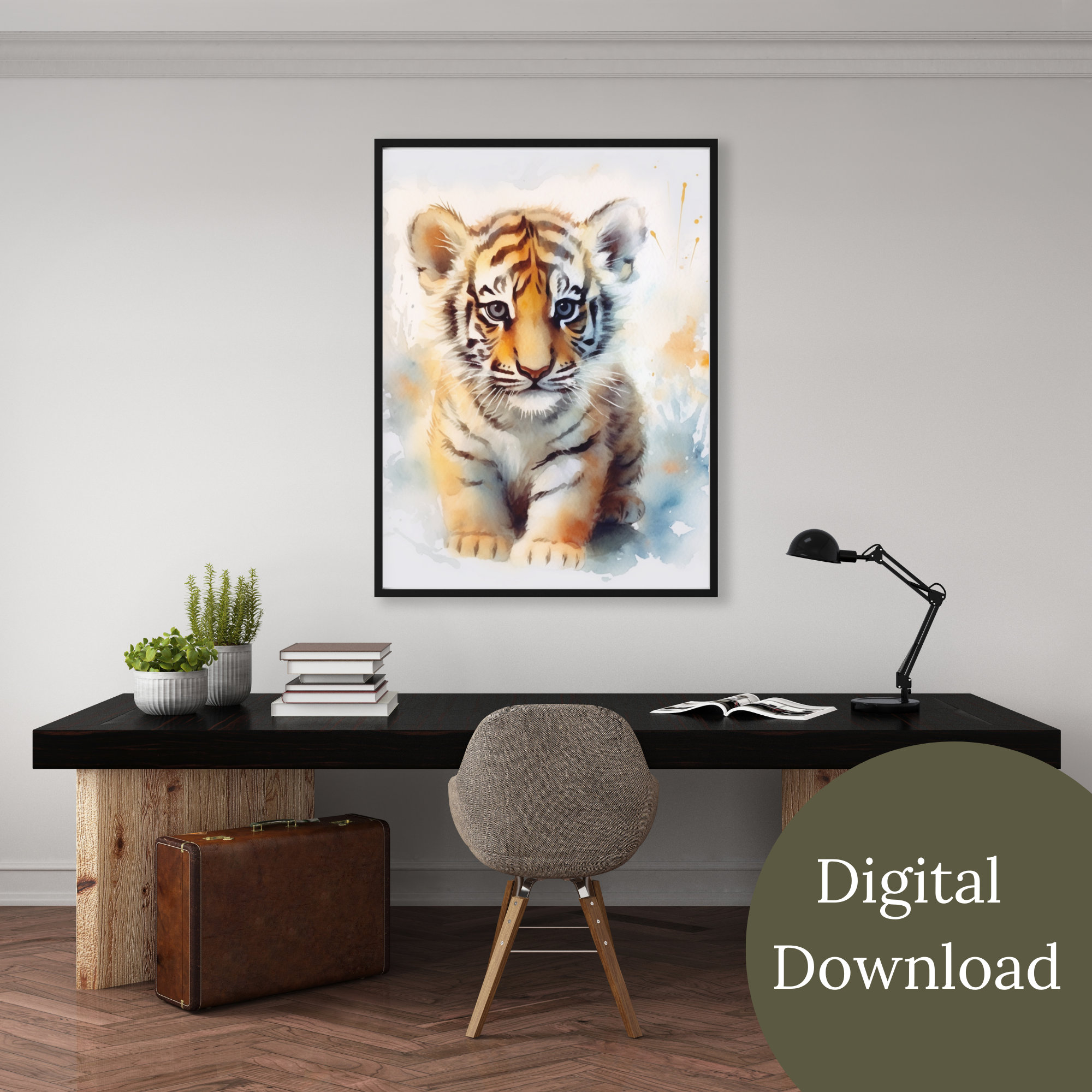 Tiger Cub Art Print Tiger Cub Wall Art Tiger Artwork for Home Wildlife