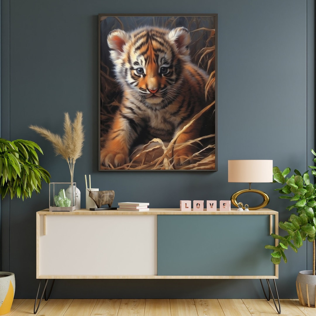Tiger Cub Art Print Tiger Cub Wall Art Tiger Artwork for Home Wildlife