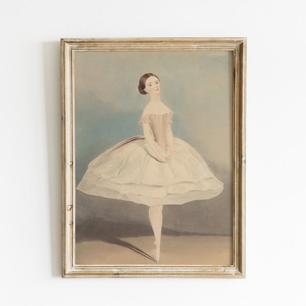 vintage Ballerina Pastel Aquarelle Girls Room Wall Art | Art de pépinière vintage imprimable | Danseur de ballet classique | Téléchargement numérique