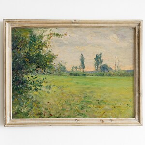 Vintage French Cottage | Country Landscape Garden Painting | French Antique Oil Painting | Farmhouse Painting | DIGITAL PRINTABLE Art