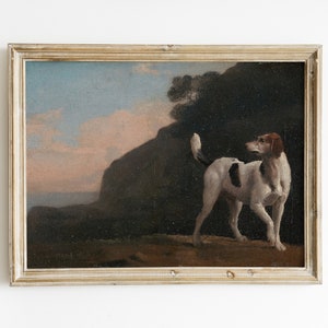 Vintage Hond Art Print | Jachthond Olieverfschilderij | Vintage Hound schilderij | Victoriaanse kunst aan de muur | Jacht kunst | Afdrukbare digitale download