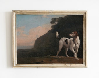 Vintage Dog Art Print | Hunting Dog Oil Painting | Vintage Hound Painting | Victorian Wall Art | Hunting Art | Printable Digital Download