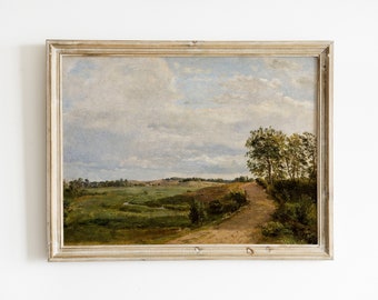 Vintage French Country Landscape Oil Painting (Digital Printable)