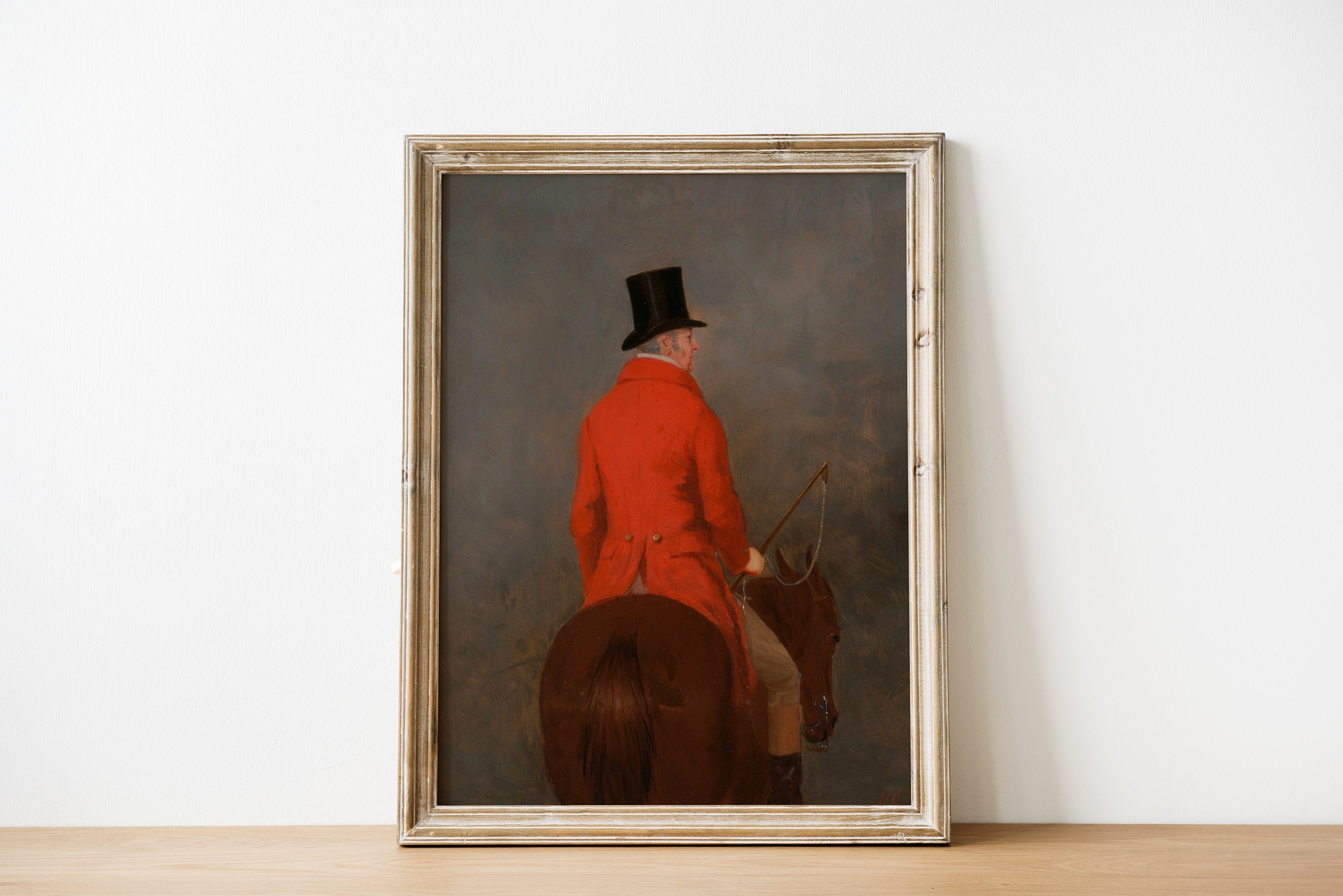 Vintage Oil Painting Equestrian English Man on Horseback - Etsy