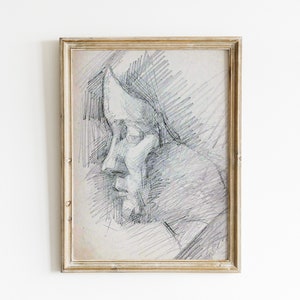 Portrait Woman Profile Sketch | Antique Female Sketch Art | Drawing Of Woman | Pencil Sketch Woman Profile | Printable Download Art