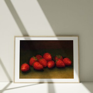 Vintage Strawberries Painting Printable Antique Kitchen Wall Decor Kitchen Printable Wall Art Vintage Still Life Digital Download image 6