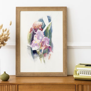 Abstract Purple Iris Flower Watercolor Vintage Botanical Print Flowers Wall Art Printable Instant Download image 7