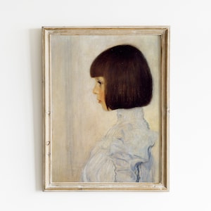 Vintage Portrait of Woman | Antique Young Woman Profile Portrait | Vintage Oil Painting | Printable Art | Digital Download