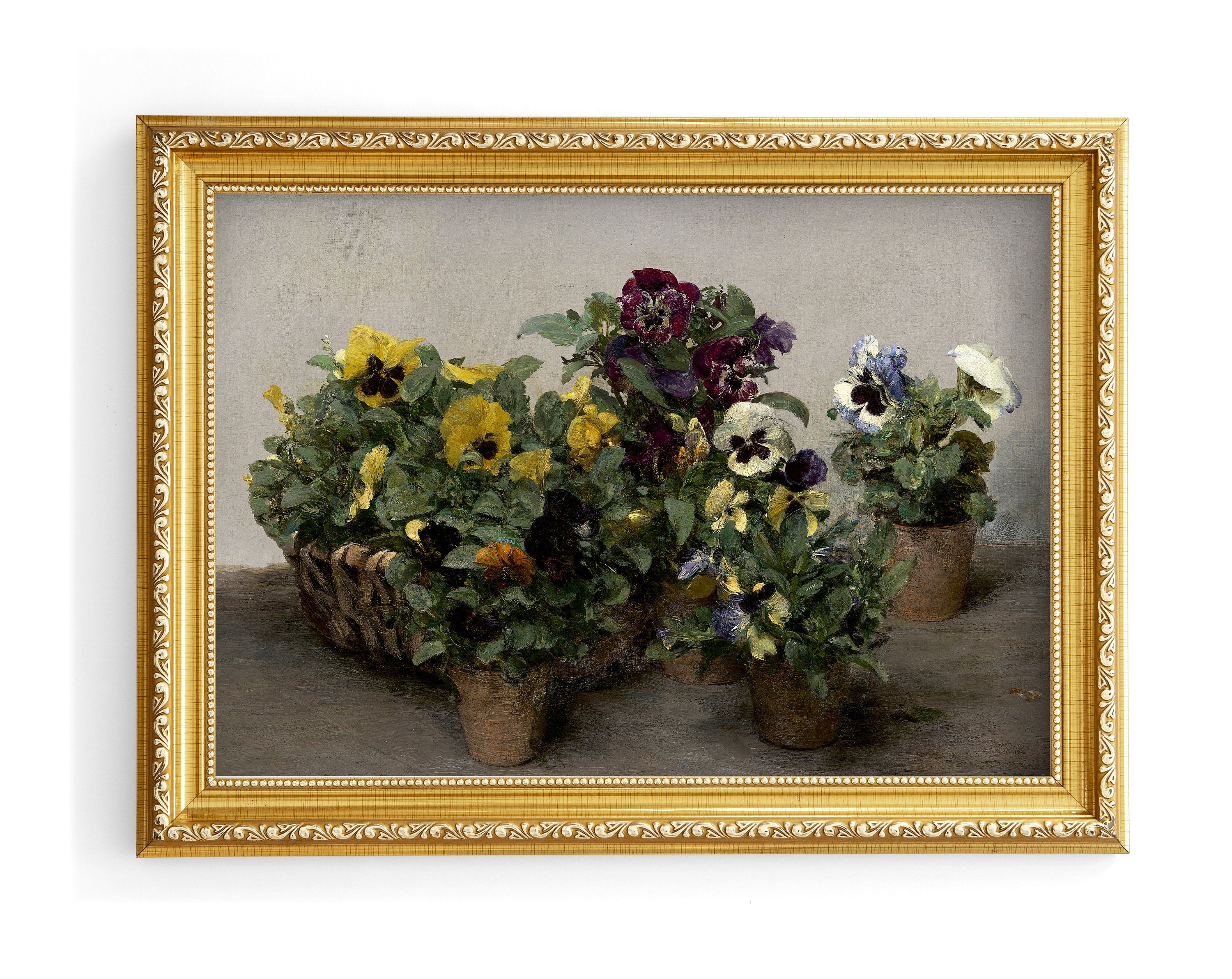 油彩画 花瓶の花　パンジー 油彩画 花瓶の花 パンジー 油彩画 花瓶の花 パンジー 油彩画 花瓶の花