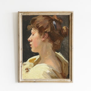 Vintage Woman Portrait Oil Painting | Antique Young Woman Portrait | Printable Portrait Wall Decor | Portrait Art of a Woman | PRINTABLE ART