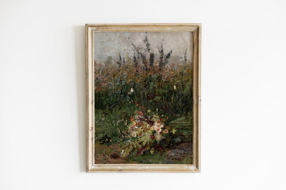Wildflower Vintage Oil Painting | Flower Spring Meadow Art | Antique Flowers Prints | Nature Oil Painting | Digital And Printable Art