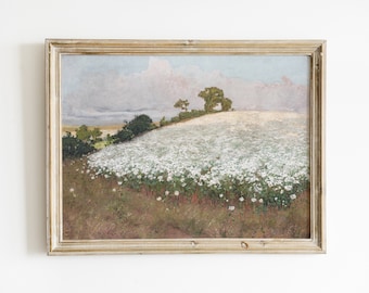Schilderij Franse bloementuin | Vintage boerderijdecor (digitaal afdrukbaar)
