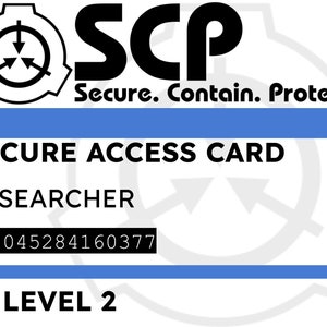 Cartão de acesso seguro de pesquisador SCP nível 2
