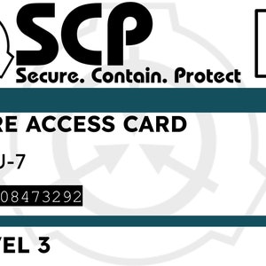 Cartão de acesso seguro SCP Nível 3 MTF NU-7