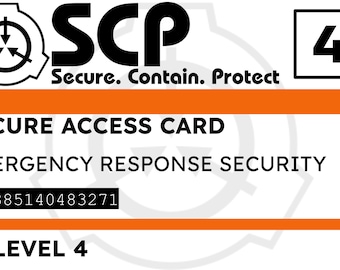 SCP Level 4 Emergency Response Security Secure Access Card