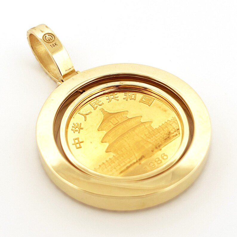 1/2 Oz Pandan Coin Gold Diamond Pendant, Custom Made, Fashionable