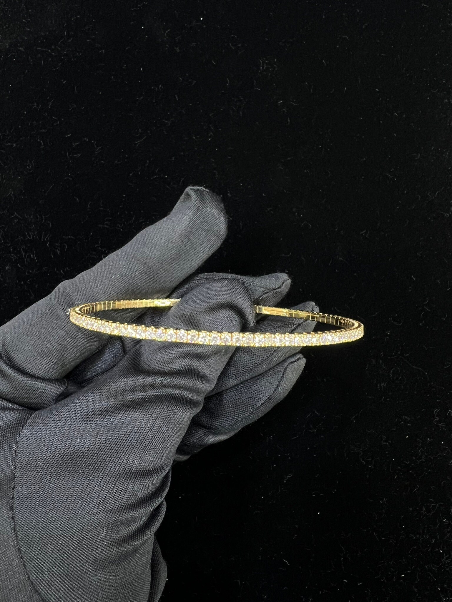 Skinny 14k Yellow Gold Flexy Flexible Tennis Bracelet New Style, 2.00ct, 7.7grams, Natural Diamonds, Gift Ideas, Valentines Day for Her