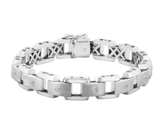 1.00ct Diamond Bracelet 14k White Gold 9 inches and 10mm