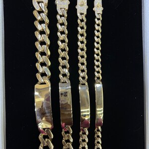 14MM 14K Gold Plated Miami Cuban Link Chain Bracelet – Men's Triple Box Lock