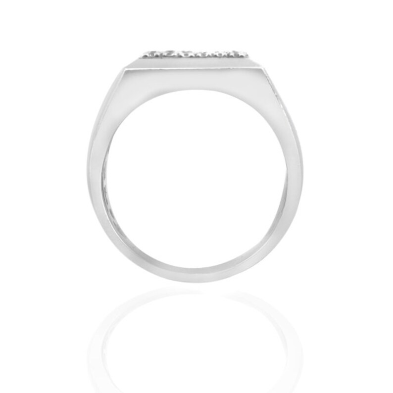 0.70ct Men's Diamond Ring 14k White Gold Etsy