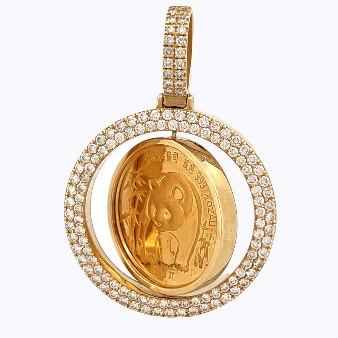 1/2 Oz Pandan Coin Gold Diamond Pendant, Custom Made, Fashionable