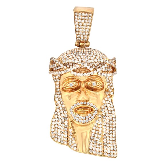 Jesus Diamond Pendant 14k Yellow Gold 9.00ct Custom Made
