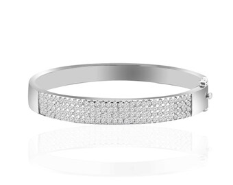 2.50ct Multi Diamond Bangle 14k White Gold 34.3grams