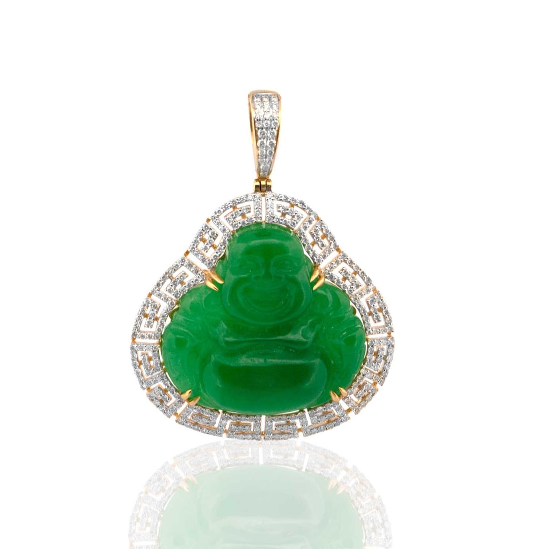 Jade buddha diamond pendant Clearance