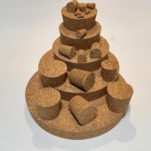 Tapones de corcho, tapas de corcho para botellas, tarros, decantadores, terrarios y jarrones. Medidas en milímetros: más de 70. Tamaños de 4 a 210 mm. SOLO CORCHO.