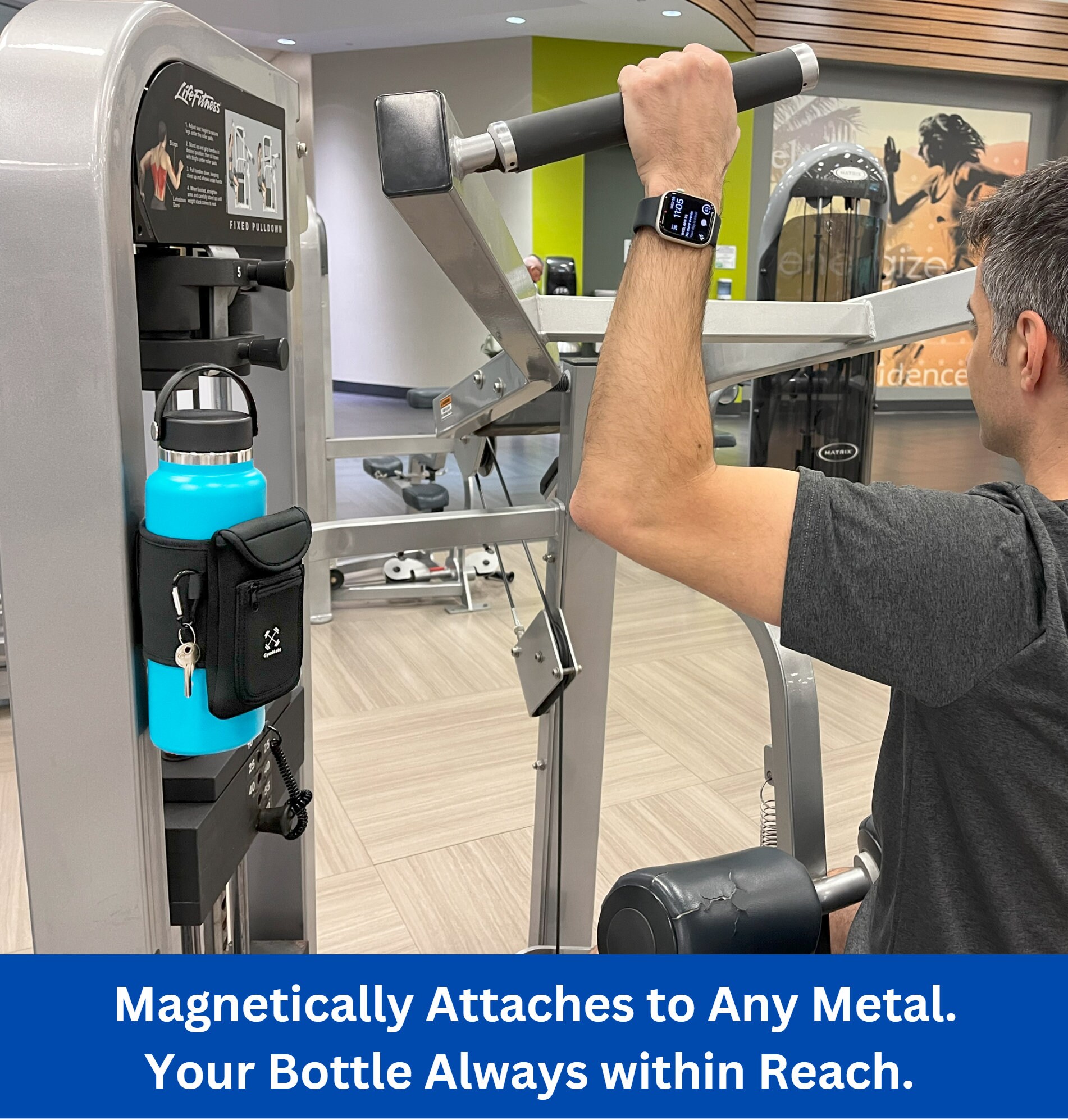 Adjustable Magnetic Gym Bottle Holder 