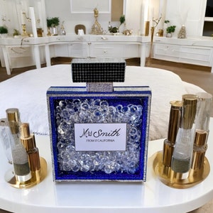 Personalized Glam Perfume Bottle w/ or w/o Fairy Lights | Glam Shadow Box Dresser Decor | Vanity Room Decor  | Home Decor | Gifts For Her