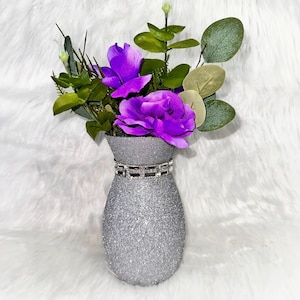 Many Colors, Glitter Vase Set With Rhinestones & Tiles, Wedding Decor, Coffee Table Decor,   Modern Home Decor, Glam Decor, Party Decor