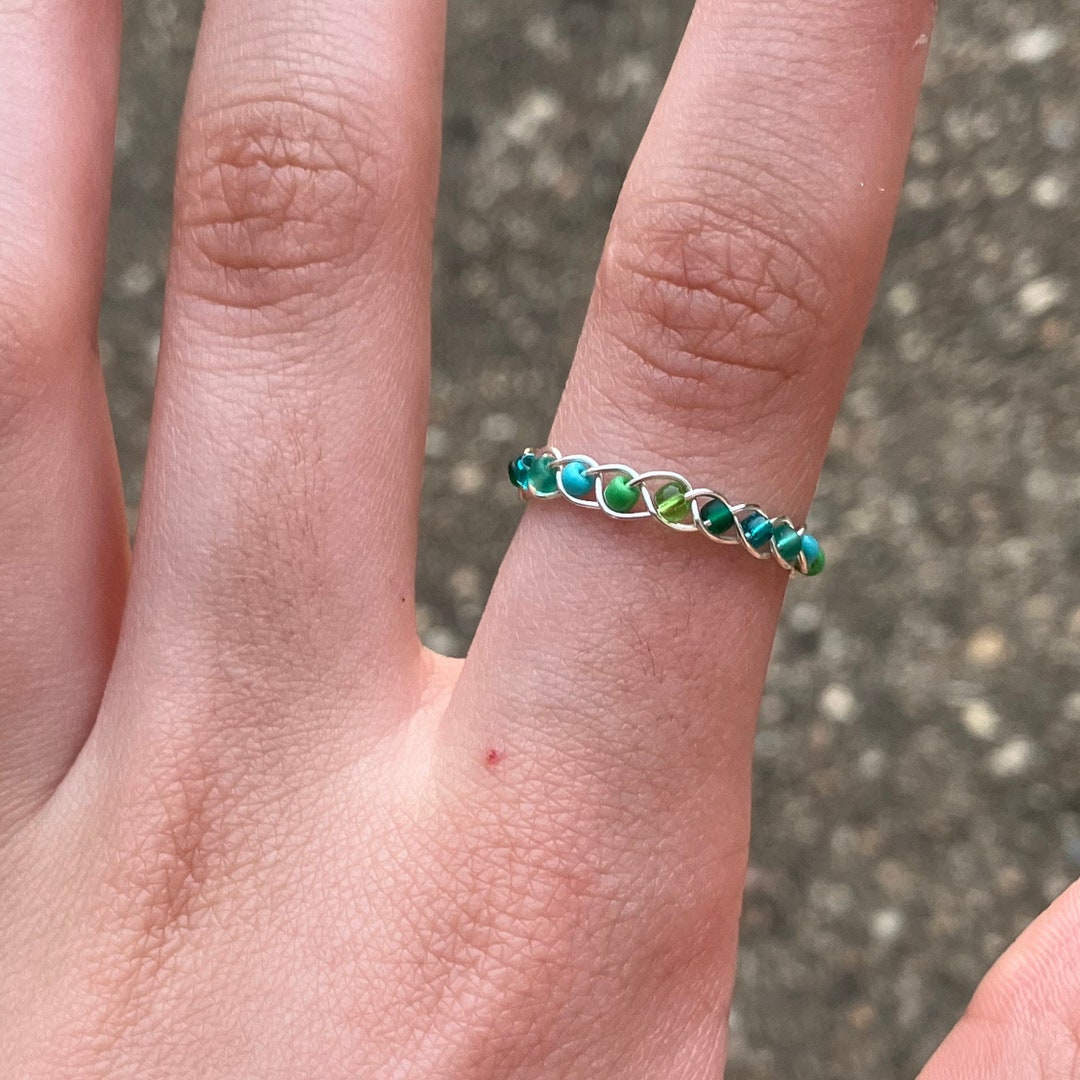 Braided Bead Wire Ring Etsy