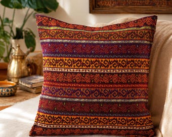 Kilim Cushion Cover 18x18 Inch Decorative Pillow Case